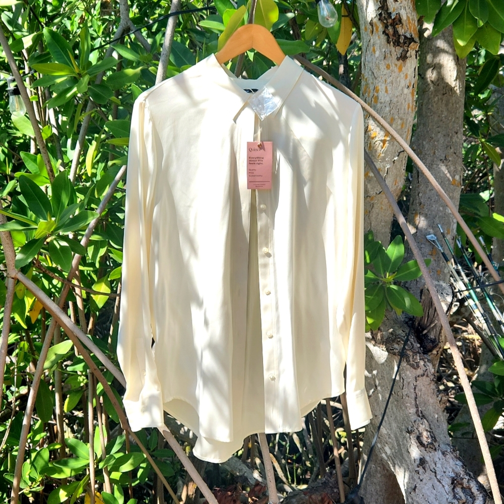 Quince NWT washable silk blouse. XL